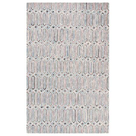 SAFAVIEH 8 x 10 ft. Micro-Loop Hand Tufted Rectangle Area Rug, Pink & Grey MLP630U-8